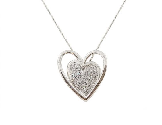 Collar Comete Mujer in Oro blanco Diamante GLB492 - GLB492